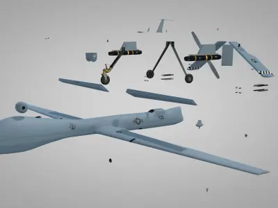 US Drone Militar Predator Mq-1B 3D model