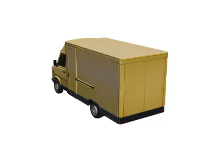 1980s Classic Vintage Cargo Van Utility Transport Vehicle 3D model
