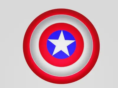 captain america sheild Low-poly 3D model