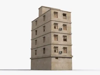 Arab Middle East Building x17 Low-poly 3D model