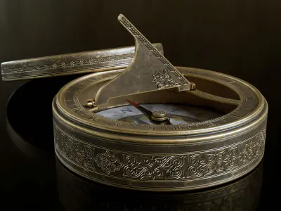 old copper compasspbr 3D model