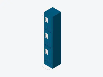 Locker - Metal - Locka - Classic Extra - Triple Tier Low-poly 3D model