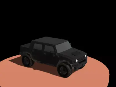 Hummer jeep Low-poly 3D model