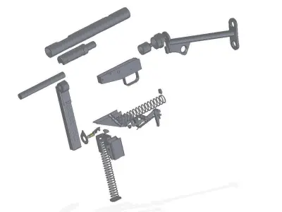 MP-3008 machine gun 3D model