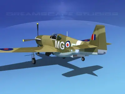 North American Mustang X RAF V04 3D model