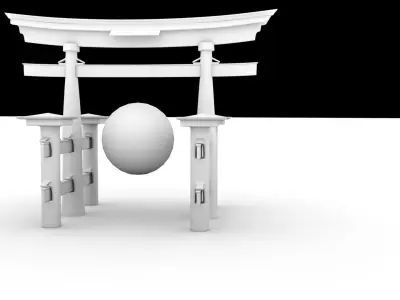 Japanese Shrine Low-poly 3D model