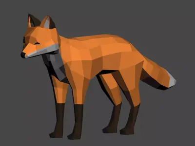 Lowpoly fox Low-poly 3D model