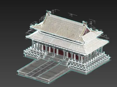 historic building Confucious temple   Confucian temple 3D model