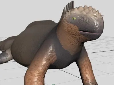 Cartoon Marine Iguana 3D model