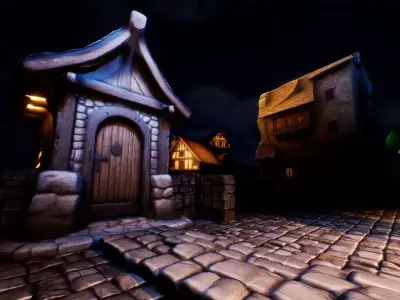 Fantasy Medieval Village Asset Pack Low-poly 3D model