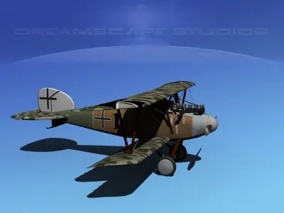  Albatross D III Fighter V19 3D model