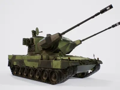 Leopard 2 Marksman - Finnish Anti-Air Vehicle Low-poly 3D model