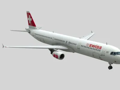 Lowpoly A321 Airplane 3D Model Low-poly 3D model