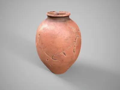 Clay Vessel-4 Low-poly 3D model