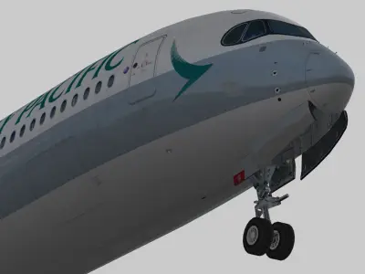 Airbus A350-1000 Cathay Pacific Livery Low-poly 3D model