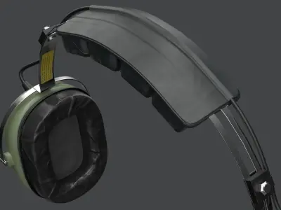 Pilots Headset Low-poly 3D model