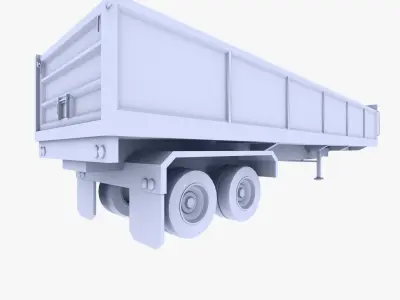 Truck Trailer 3 Low-poly 3D model