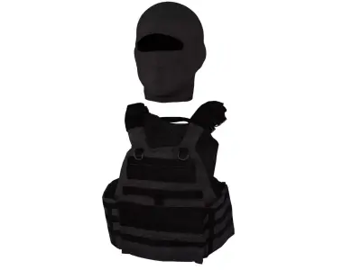 Bulletproof Vest and Mask 3D Model Free 3D model