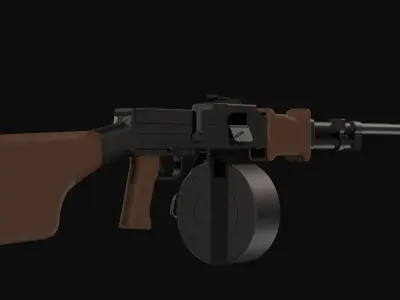 Rpd Low Poly machine gun Low-poly 3D model
