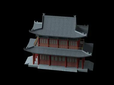 Ancient Chinese Architecture 03 Low-poly 3D model