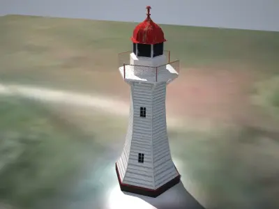 The Old Burnett Heads Lighthouse Low poly 3D model