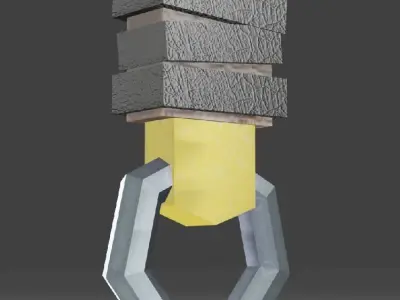 Sword-mace sword with blood Free low-poly 3D model