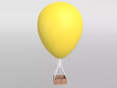 Hot Air Balloon v1 005 Low-poly 3D model