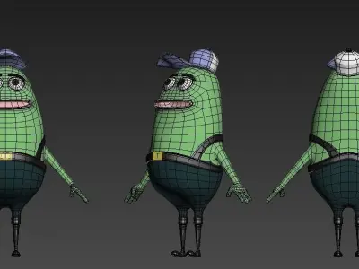 fish spongebob square pants Low-poly 3D model