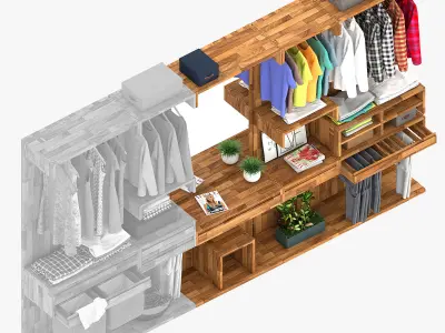 Wardrobe three part 2 3D model