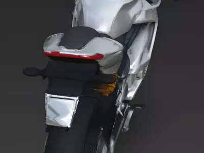 Modern Sport Bike White Motorcycle 3d model Low-poly 3D model