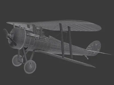 Nieuport 28 C1 French WW1 biplane fighter 3D model