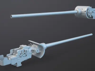 ZIS-S-53 Tank Gun 3D model