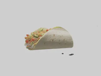 Fish taco model Low-poly 3D model