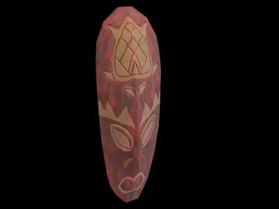 african-mask-turtle Free low-poly 3D model