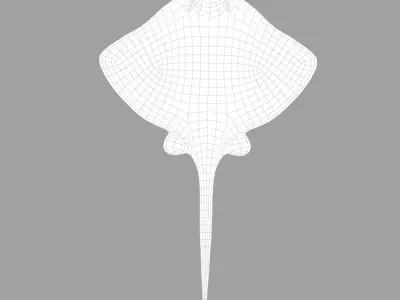 Skate Fish Low-poly 3D model