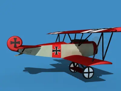 Fokker D-VI V12 3D model