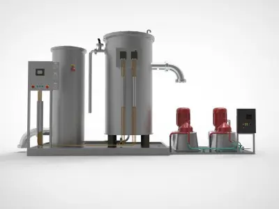 OWS Oil Water Separator ship system machinery room 3D model