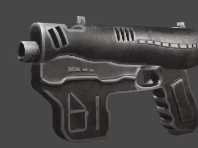 pistole gun Low-poly 3D model