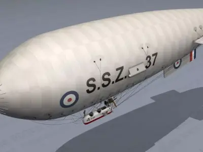 Airship - English Royal Naval Air Service SSZ Zero 1915 - WWI - 3D model