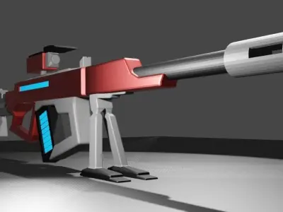 Futuristic sniper Low-poly 3D model