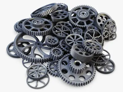 Pile of Scattered Gears v 1 3D model