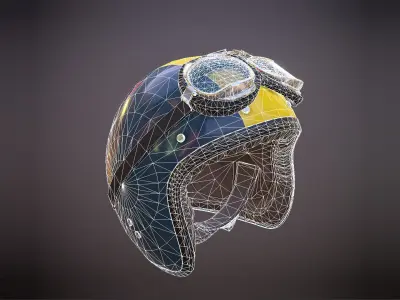 vintange  motorcycle helmet 3D model