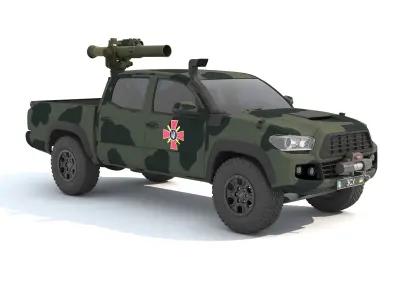 Ukrainian military vehicle with ATGM 3D model