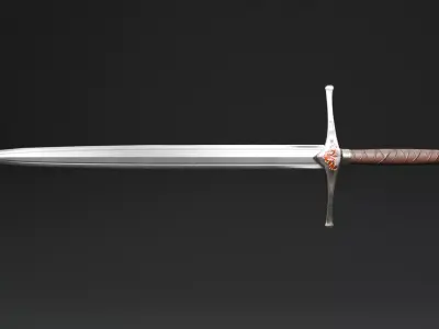 Medieval Longsword Low-poly 3D model buy