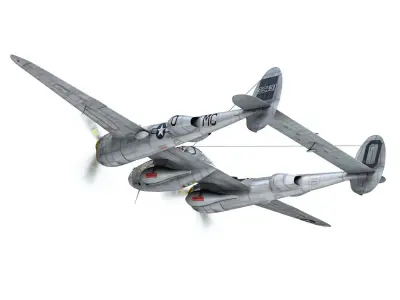 Lockheed P-38 Lightning - Happy Jacks go Buggy 3D model
