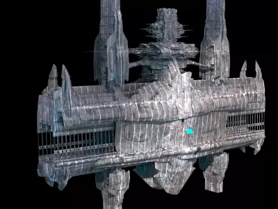 Sc Fi Train tunnel Claw Rusted 3D model