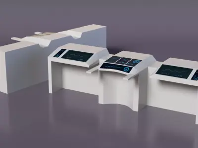 Central Navigation Deck White 3D model