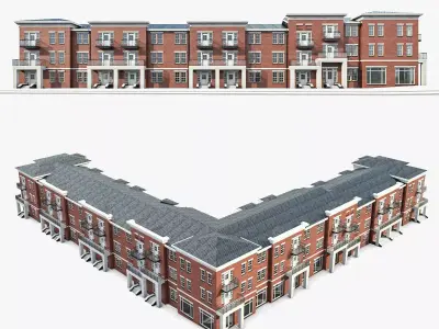 Apartment Complex 01 Low-poly 3D model