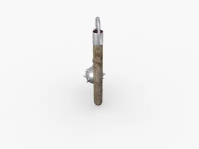 Flail wooden stick with ball 3D model