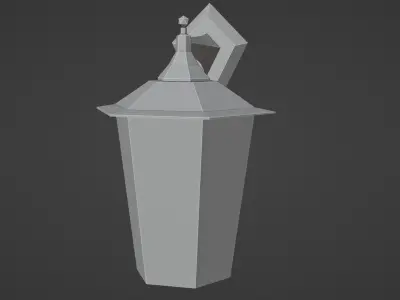 Low Poly Old Street Lamp Low-poly 3D model